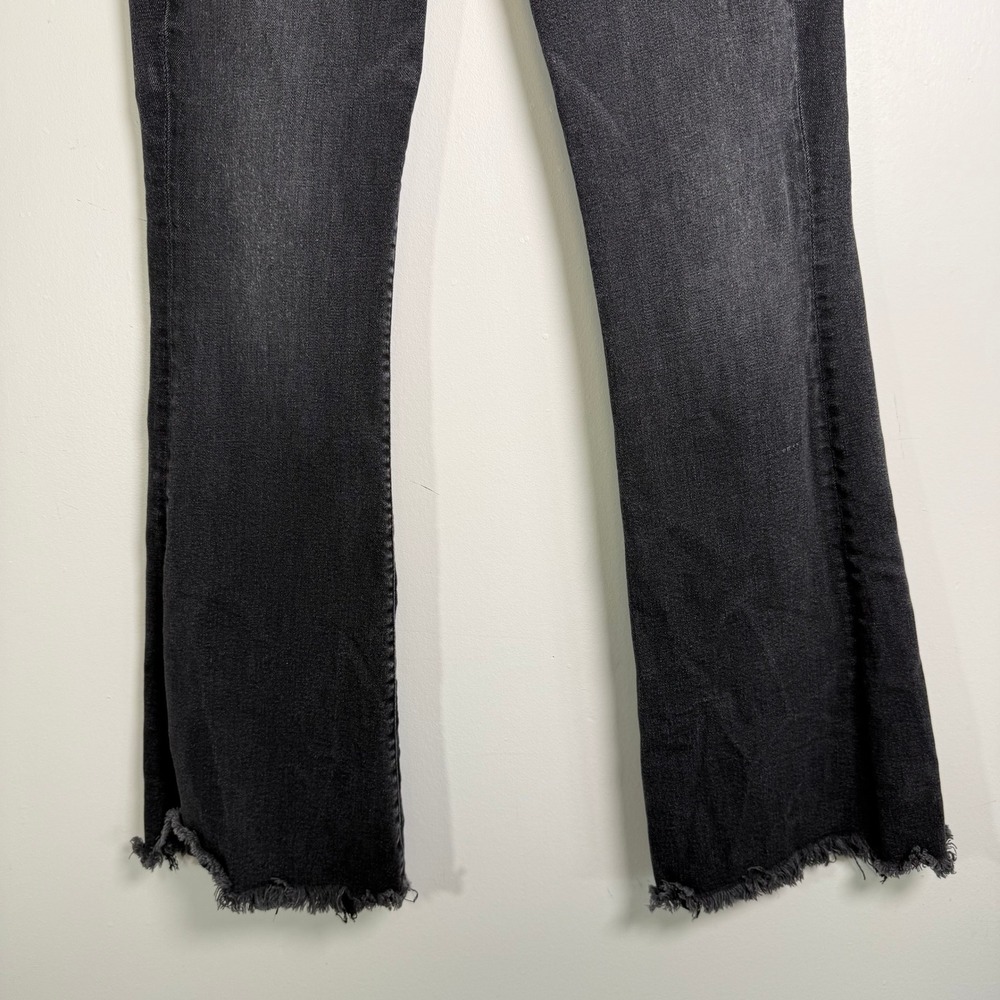 Mother The Weekender Fray Jeans Womens 28 Black Flare Night Shadow Frayed Hem - Picture 4 of 13